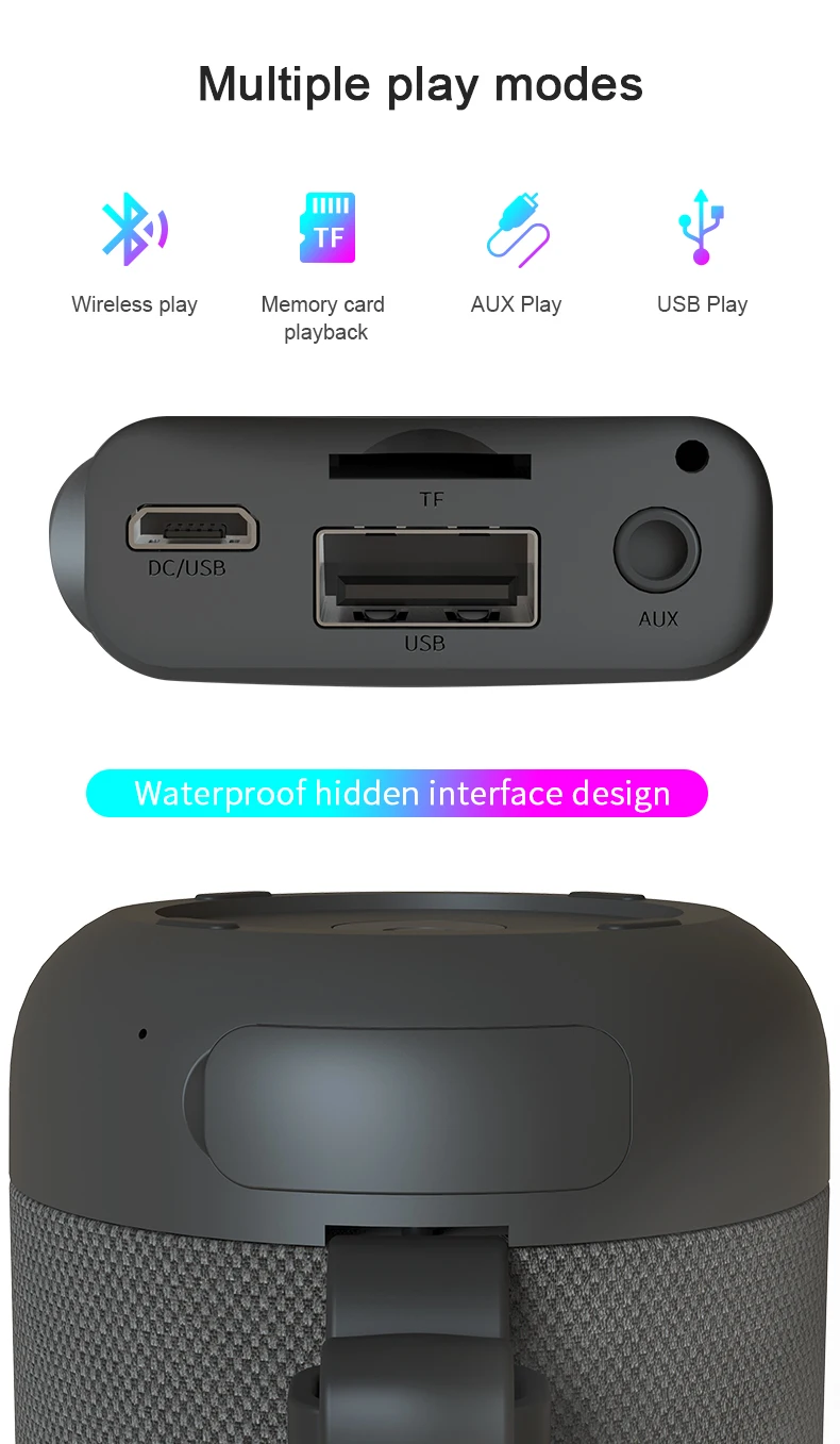 Outdoor portable colorful waterproof Wireless stereo bluetooth Speaker - ANKUX.COM