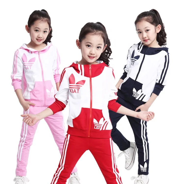 

AS-605G Girls Clothing Sets for Kids Sports Tracksuits Infant Active Tops+Pants Suit Teenager Clothes Set Children Costumes, As picture & customized