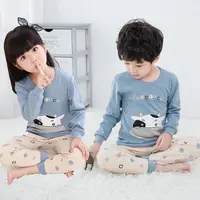 

Children's autumn clothes 100% cotton warm underwear long sleeve set Boys and Girls pajamas homewear