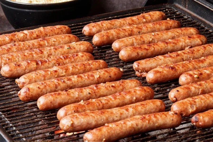Italian pork sausage on grill