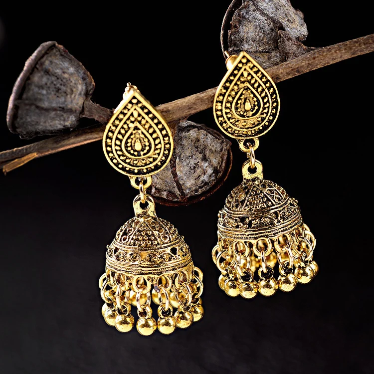 

Wholesale Vintage Lucky Buddha Earrings Handcrafted Jumka Earrings Indian Traditional, Picture