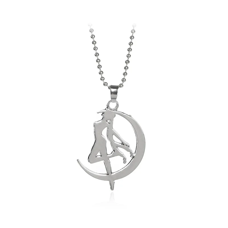 

High Quality Jewelry Supply Anime Stainless Steel Adjustable Pendant Sweater Chain Moon Hare Elf Sailor Moon Necklace, As picture