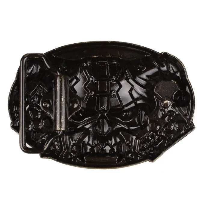 
whole sale rate customized Punk Rock Skull Poker Card Metal Buckle Belt in high quality 