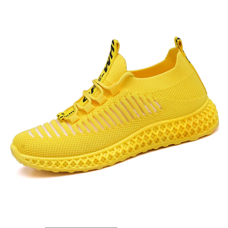

comfortable Fashion Sneakers Walking Shoes Lightweight Design protect ankle knit Breathable Mesh Upper flat shoes, 4 colors