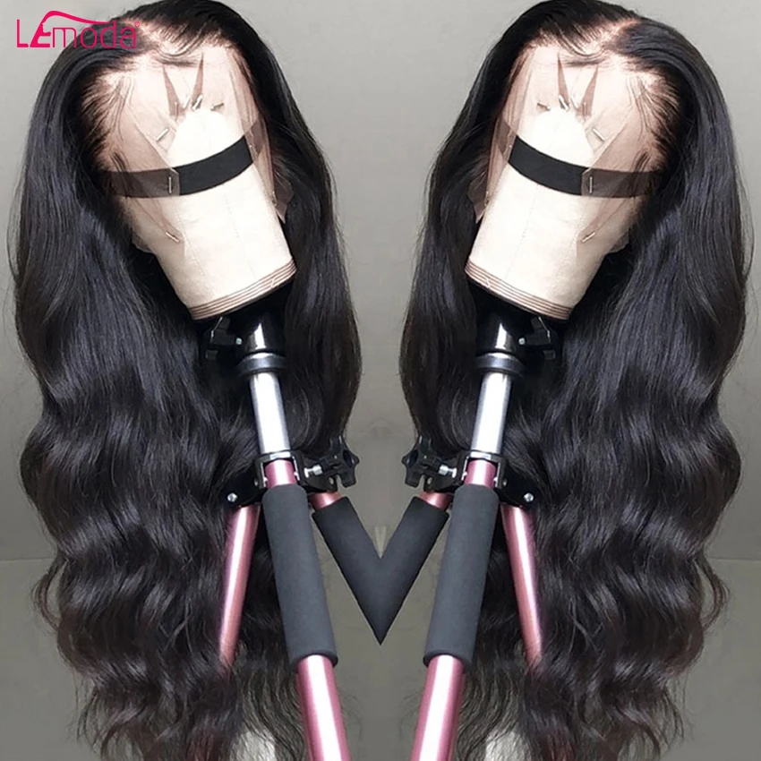 

High Quality Unprocessed HD Transparent Lace Front Wig Remy Virgin Brazilian 28 Inch 13x6 Body Wave Lace Front Human Hair Wigs, Natural color lace wig