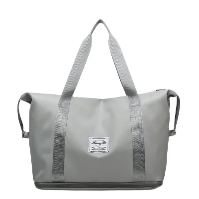 

Custom Double-deck Women Gym Bag Wholesale Waterproof Duffel Bag Extensible Capacity Wet Dry Travel Bag for Luggage Case, Black/pink/purple/gray/blue/burgundy