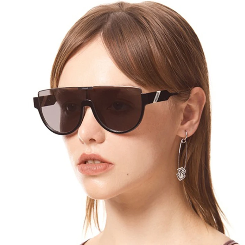 

WIIPU New Fashion Black Pilot Sunglasses Ladies Vintage Sunglasses Women 2021 Oversized Eyewear UV400