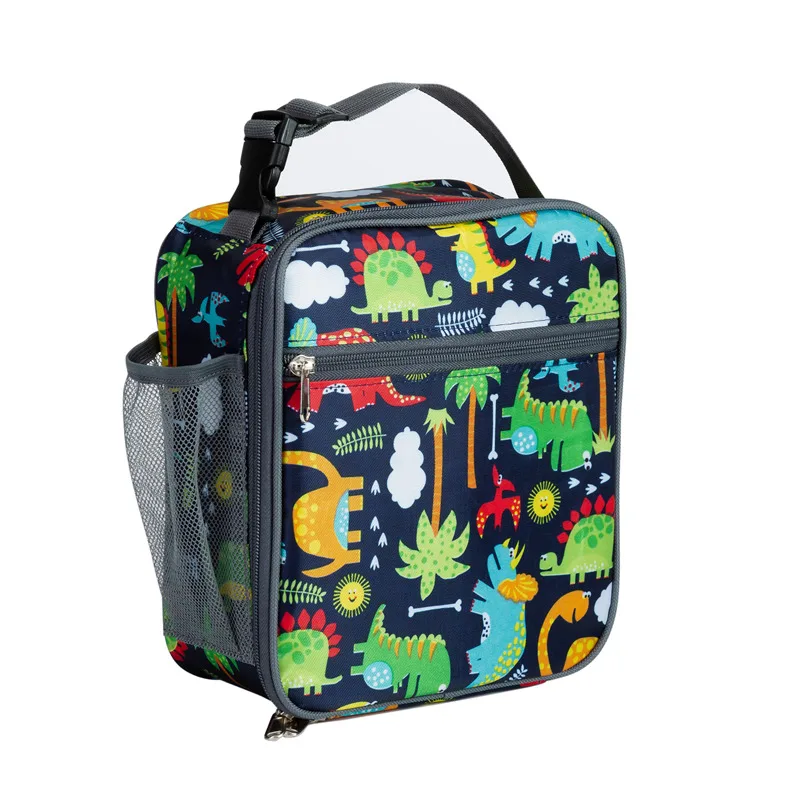 

Heopono Yiwu Fashion Dinosaur Animal Printing Easy Clean Food Safe BPA free Cooling Box Children Large Lunch Bag for Kids, Customizable