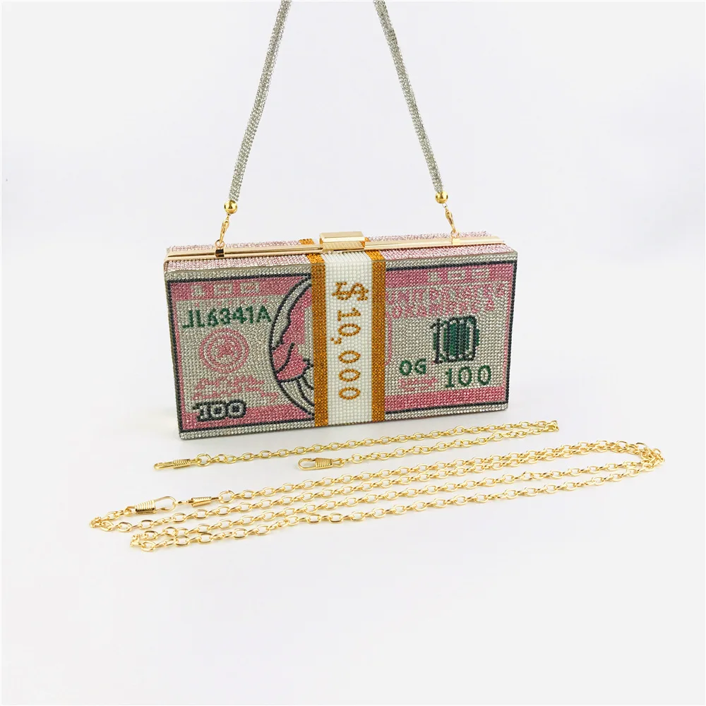

Rhinestone Crystal Money Bag Clutch Evening Bag Purse Crystals Bling Money Bag Rhinestone Money Purse