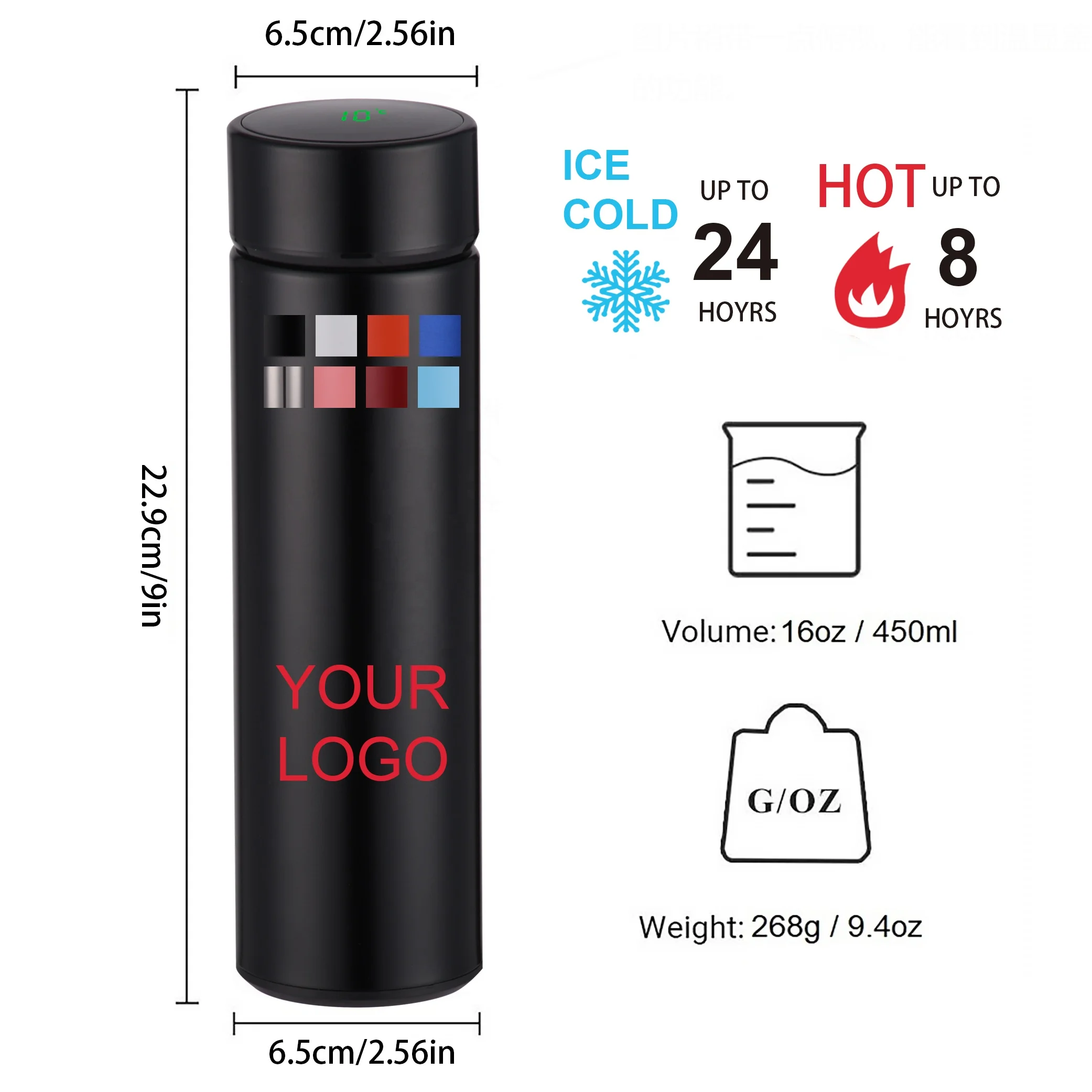 Stainless Steel Smart Bottle Drinking Water,Intelligent Thermal