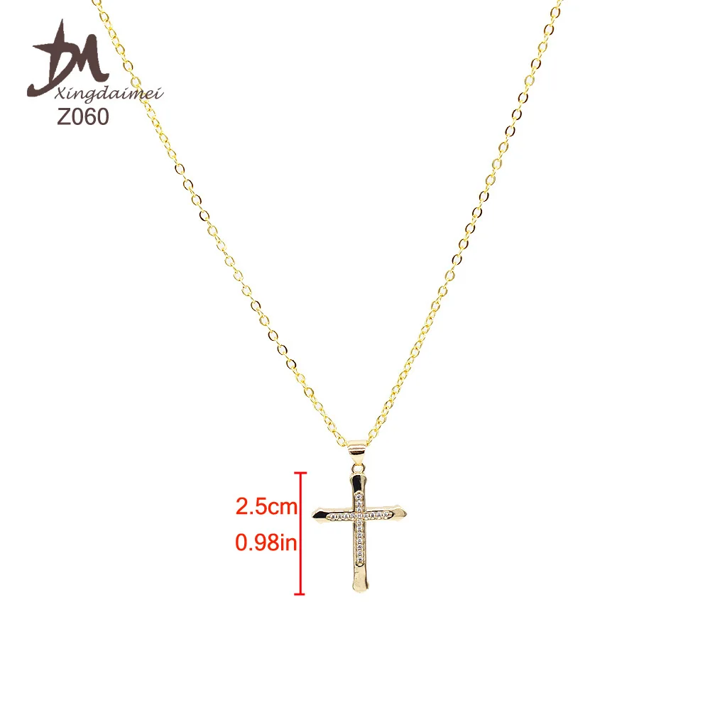 

Z060 Religious jewelry Diamond Cross pendant fashion choker necklace women's jewelry necklaces, 18k gold