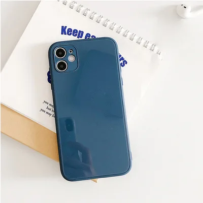 

Liquid Silicone Rubber Tpu Plastic Tempered Glass Cell Phone Case for iPhone 11 pro Max mobile cases 2020, 10 colors