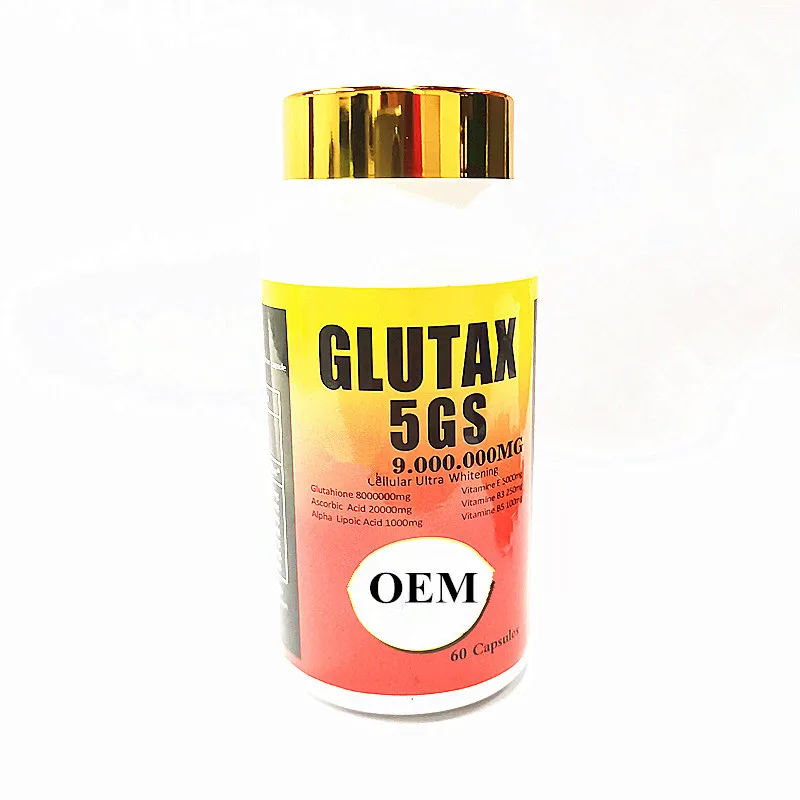

OEM Private label high quality 5000gs glutathione pills skin whitening capsules for black skin, Customized color