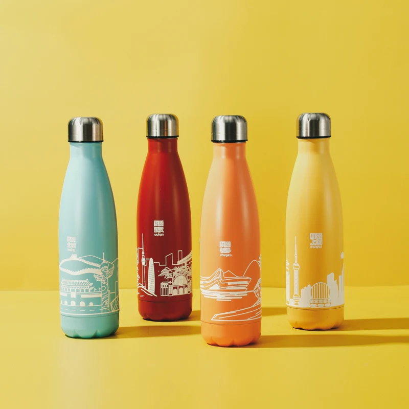

Factory Supply Travel Portable Vacuum Stainless Steel Water Bottle With Lid, Customized color
