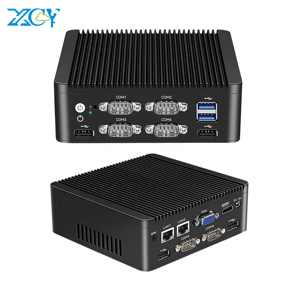 

Fanless Industrial Computer Quad Core N5000 J4125 RS232 RS485 GPIO IOT Ubuntu Linux Mini PC for Advertising Banking