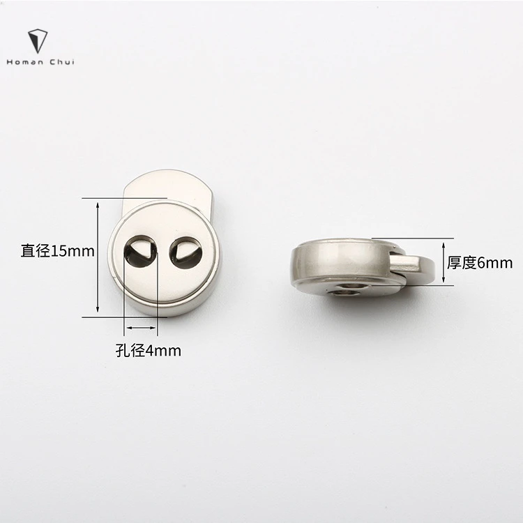 
Zinc Alloy Custom Cord Ending Stainless steel Metal Stopper for apparel smooth surface 