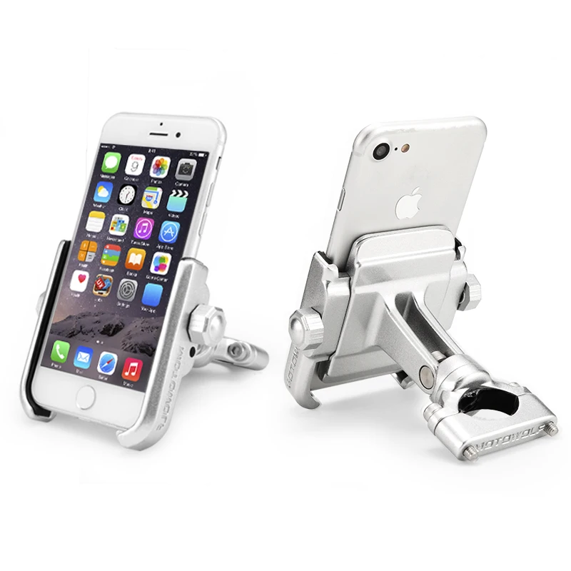 

MOTOWOLF 4-6.5 Inch Aluminum Mobile Stand Bicycle Motowolf Motorcycle Phone Holder For Outdoor Riding, Black/silver/golden