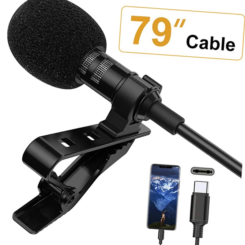 

Condenser Microphone Omnidirectional Phone Audio Video Recording lapel microphone for shooting