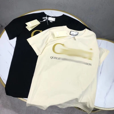 

T-shirt women and men 20 new summer heavy industry fashion loose joker bronzing short sleeve for lovers