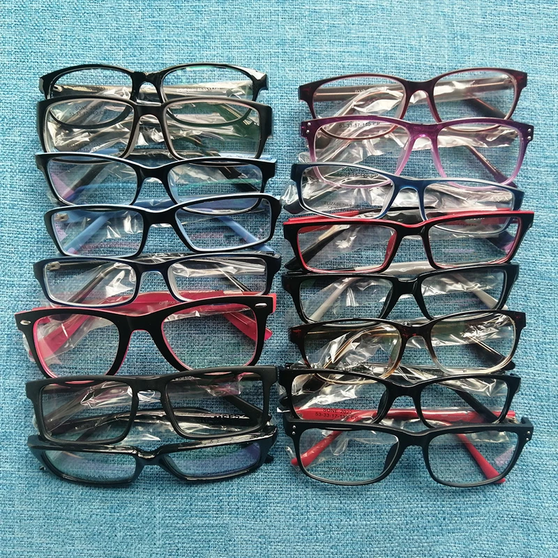 

Cheap Stock Wholesale Spectacle Frame Ready Made Mixed Colors High Quality CP PC Metal Plastic Optical Eyeglasses Frames, As pictures