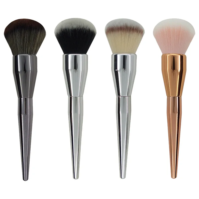 

Wholesale Low MOQ Powder Makeup Brush Aluminum Rose Gold Loose Big Powder Brush, Customized marblecolor