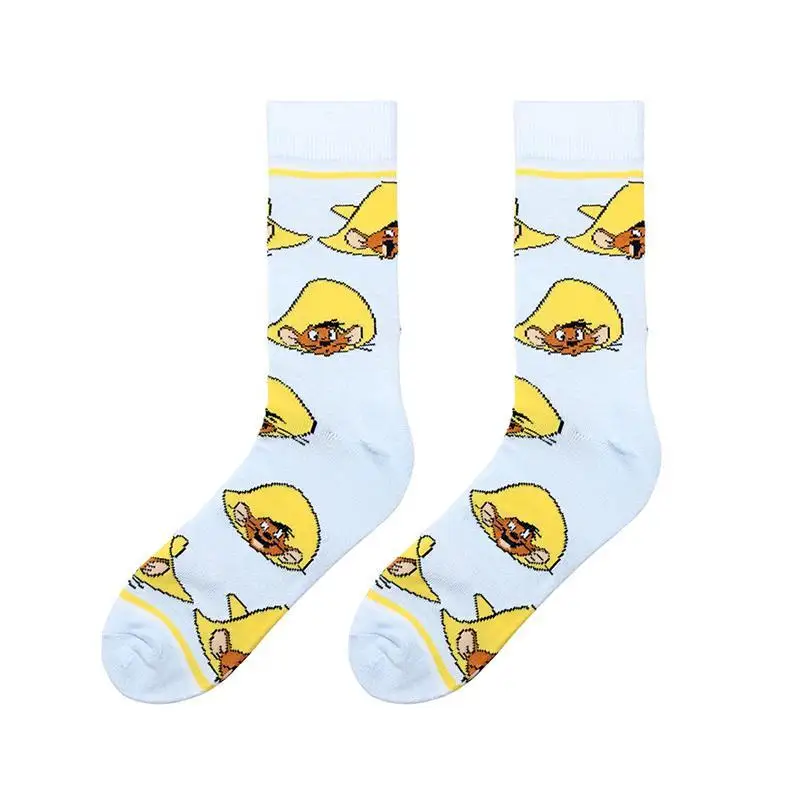 

Winter long tube thick women's socks cartoon rabbit printed color ins pure cotton socks, Custom color