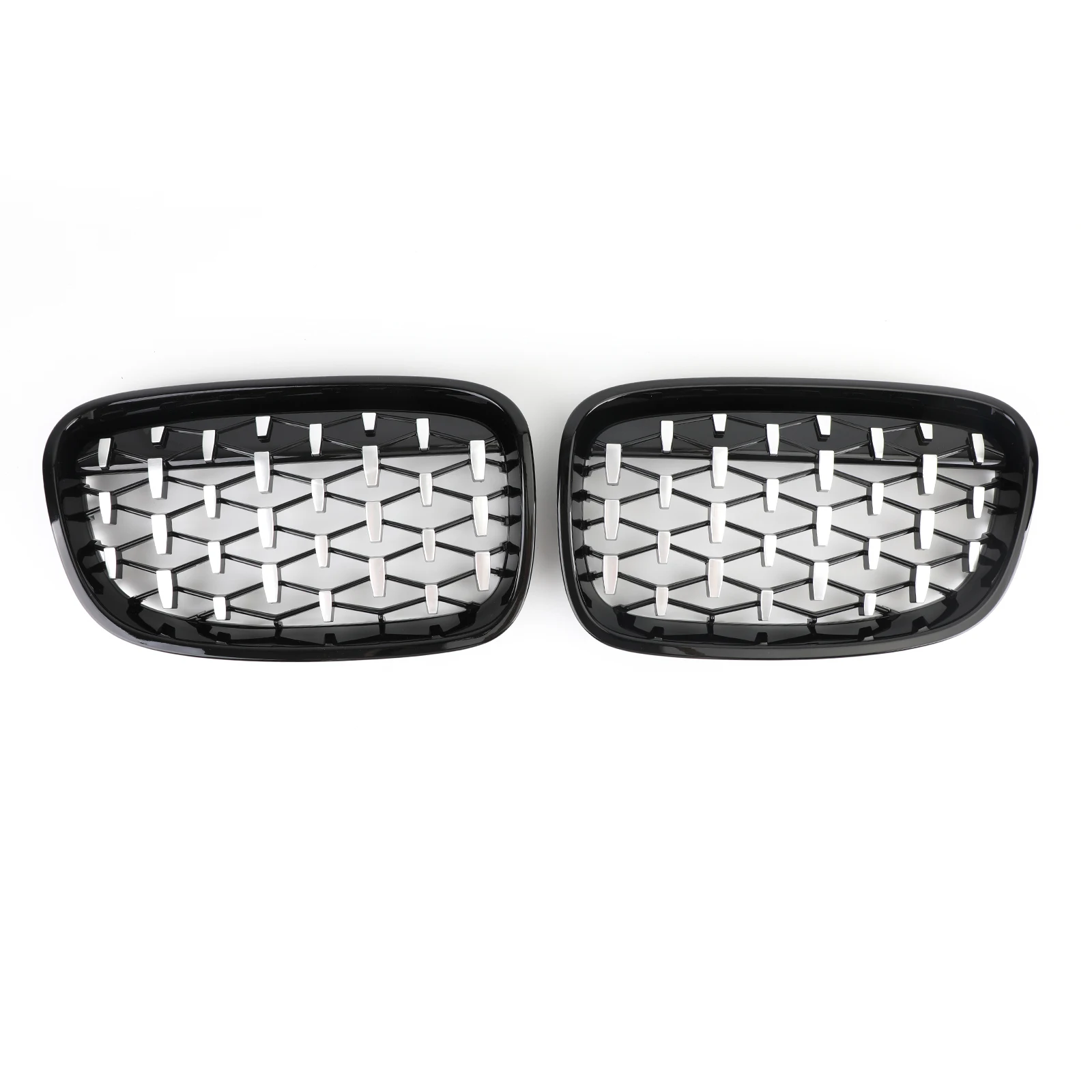 

Areyourshop Black and Chrome Front Bumper Cover Grille Fit For BMW 1Series F20 116i 118i 2012 2013 2014