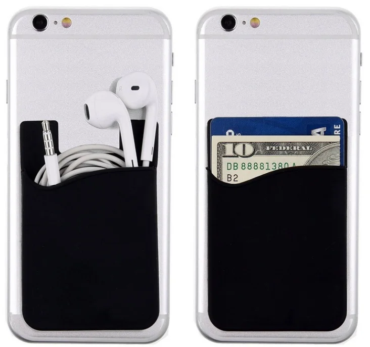 

High quality 3M stickers mobile phone silicone case wallet rubber mobile phone name card holder, Any color