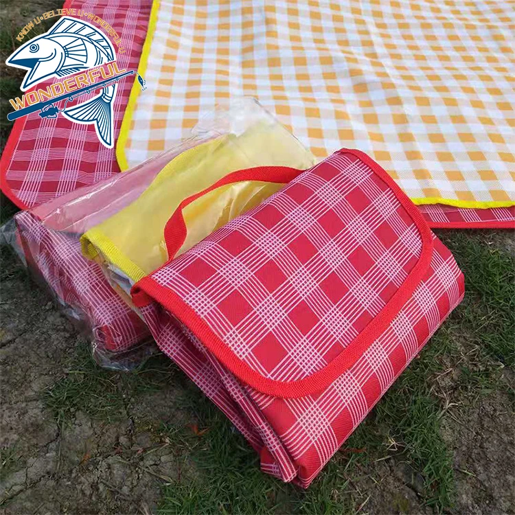 

Custom Family Hiking Hot Selling Oxford Portable Waterproof Travel Camping Beach Picnic Blanket