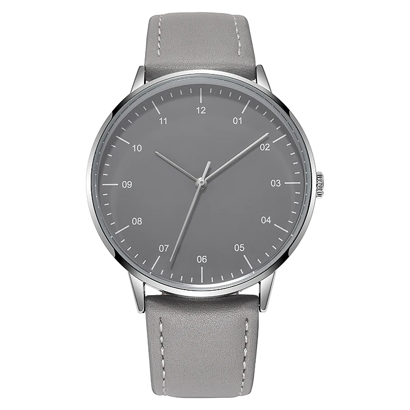 

mens hand watch luxury waterproof wholesale leisure big dial simple leather wristwatch