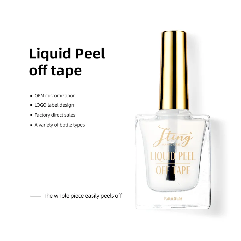 JTING OEM Private Label Available protection Cream Cuticle Defender 15ml Peel off Nail Liquid Tape Uv Gel Nail Polish