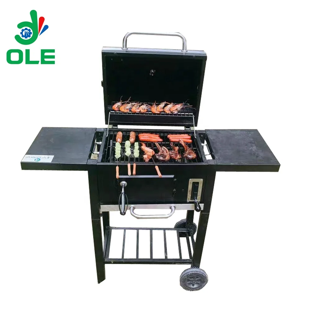 

Courtyard Garden Outdoor Smokeless Portable Foldable BBQ Grill With Wheels