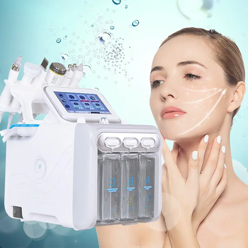 

Wholesale price 6 In 1 H2o2 Hydrogen Small Bubble Facial Spa Oxygen Peel Hydrodermabrasion hydro dermabrasion facial machine, White