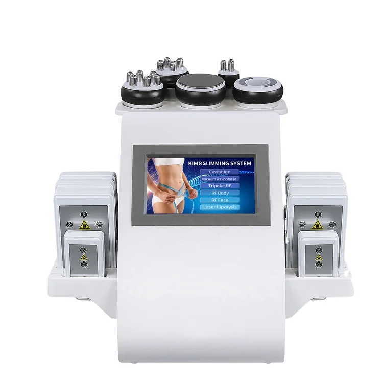 

Best selling beauty tools 6 in 1 multi-function cavitation machine 80k machine cavitation radio frequency vacuum machine, White