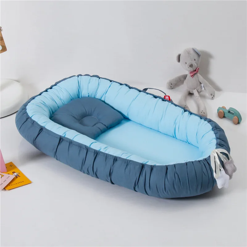 

80x50cm Removable Infant Travel Baby Beds Baby Crib Bumper Toddler Care Portable Washable Folding Bionic Baby Nest Bed