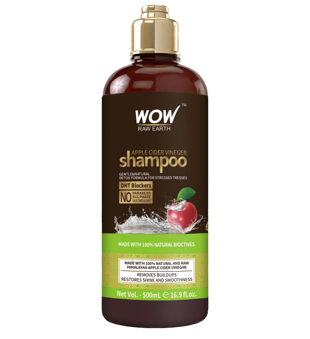 

Wow Apple Cider Vinegar Hair Shampoo with Clarifying Damage Repair Anti fungal Anti Bacterial Vegan 1