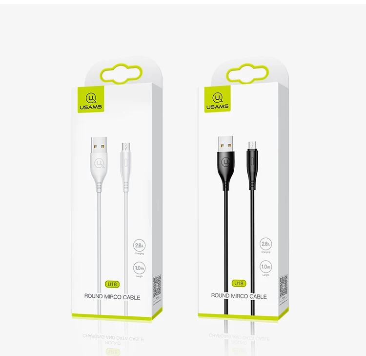 

USAMS micro usb charging cable wholesale 1m micro usb cable charger usb data cable for Android