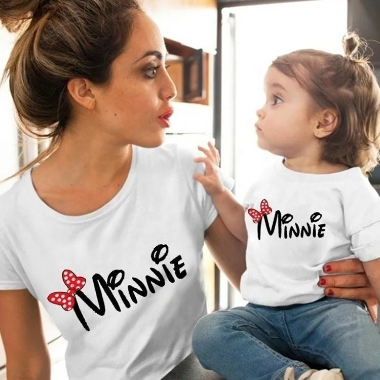 

SADI printed women t-shirt top children clothing baby boy t shirts mother and girl family matching clothes shirt