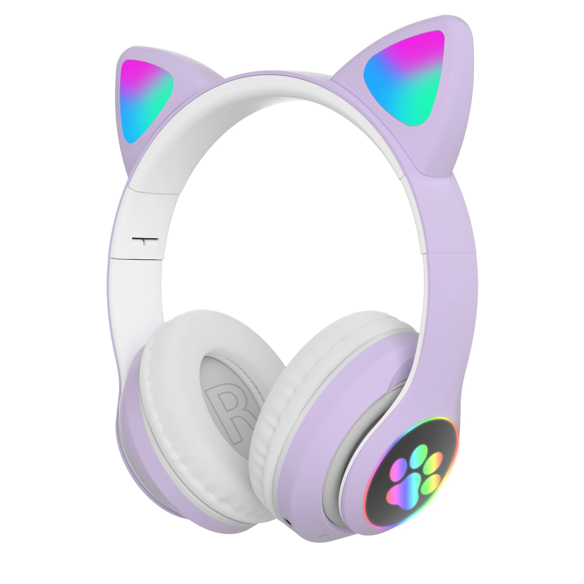 

2021 new arrival Factory Wholesale Deep Bass Stereo Cute Cat Ear Blue tooth Wireless Headphones, Pink, blue, green, black, purple