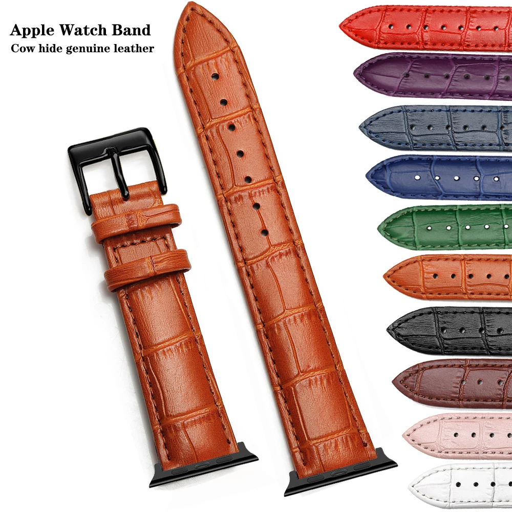 

Vintage Genuine Leather Apple Watch Band Zulu Loop Smart Watch Straps For Apple Watch Series 6 5 4 3