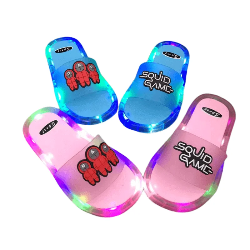 

Wholesale New Fashion Summer Kids Slides Cool Boys and Girls LED Lights Slippers Smile Face Open Toe Design PVC Children Sandals, Colors