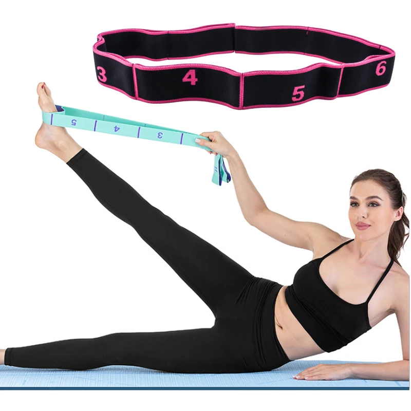 

Fitness Resistance Bands Yoga Pull Strap Belt Number Elastic Stretching Waist Leg Arm Training Bands Home Gym Tension Equipment, Yellow, blue, purple, red, pink, grey