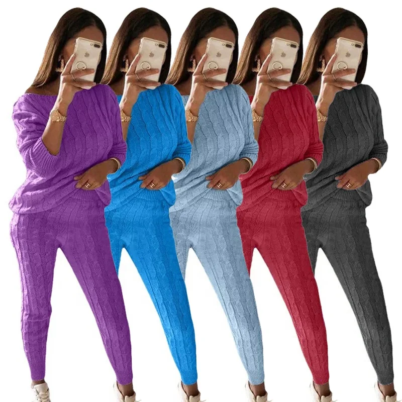 

Fashion Hot Sexy Autumn Winter Plus Size Sweaters Women Clothes Set