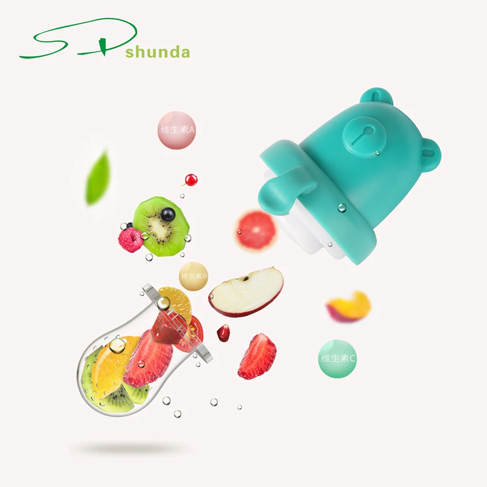 

BPA Free Silicone Infant Nipple Soother Kids Feeding Pacifier Fresh Fruit Vegetables bear shape Baby Food Feeder Set
