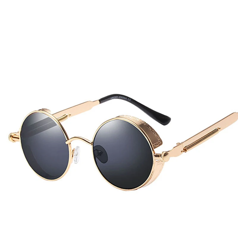 

DDA87 Western Trend Unisex Fashion Sun Glasses Metallic Spring Legs Punk Eyewear Retro Vintage Round Steampunk Sunglasses