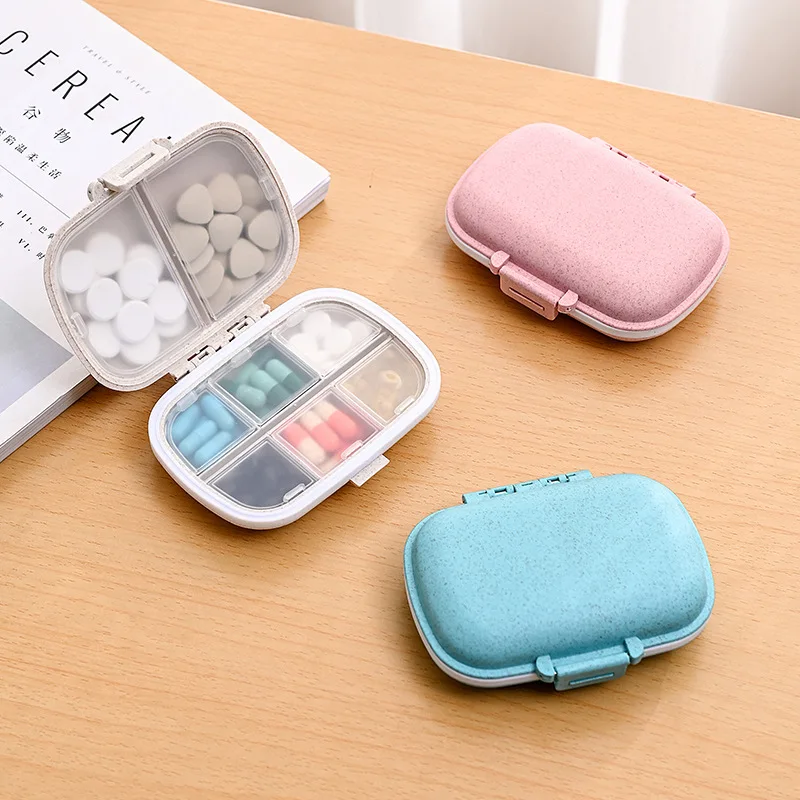 

Portable Pocket Pill Box 8 Compartments weekly 7 Days Pill Box Medicine Case Dispenser