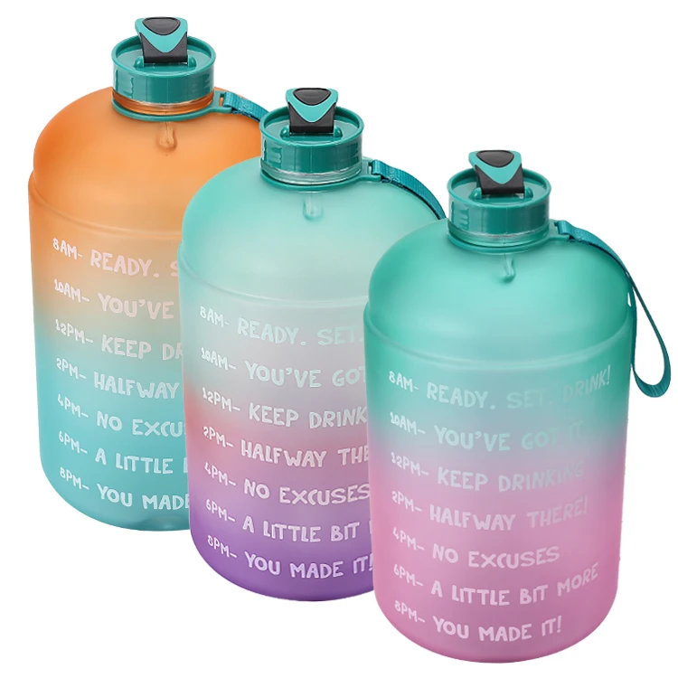 

3.78L Large Capacity Water Bottle PETG Plastic remind Time Marker Fitness for Outdoor sport GYM custom packing logo, Customized color