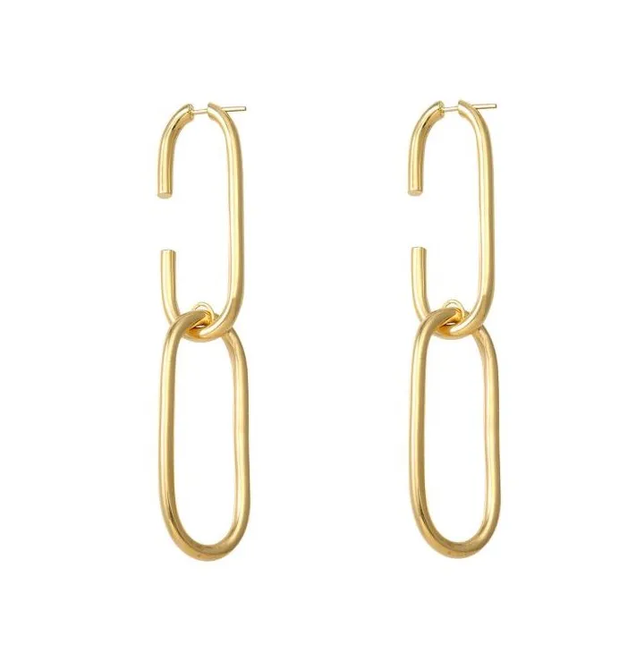 

Eico New Arrival 2020 Chic Large Silver Plating Hoop Gold Plated Earrings