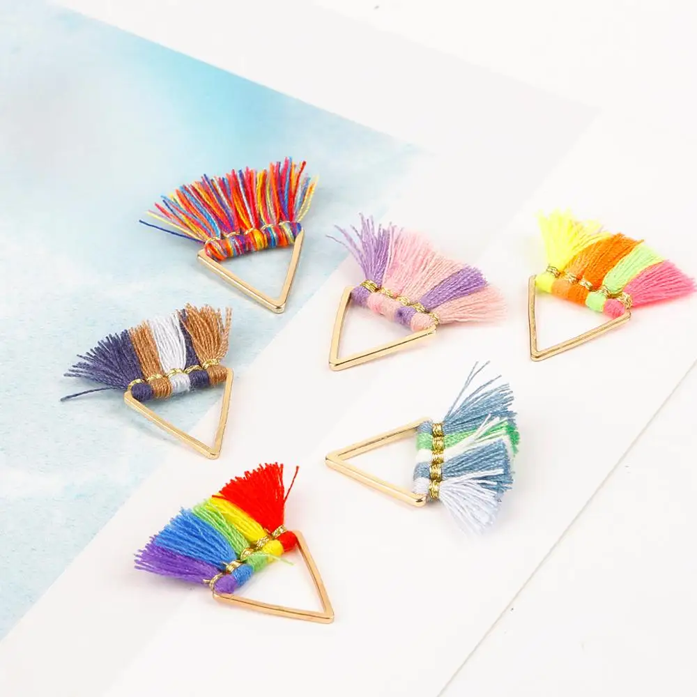 

Hot Sale  Small Tassel Metal Tassel Earring Accessories With Metal Tassel Earring Making DIY Handmade Jewelry Findings, 17 colors
