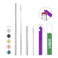 

304 stainless steel custom made folding drinking straw with bottle opener
